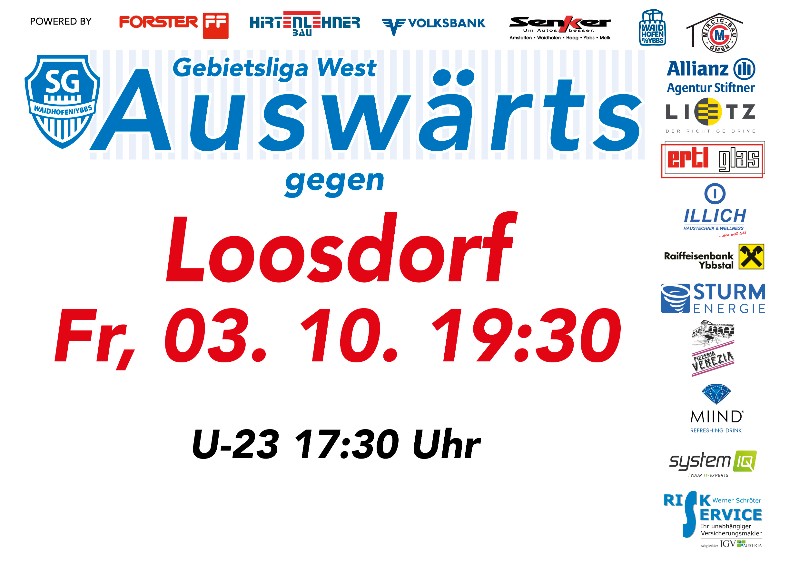 Nächstes Spiel der SGW AUSWÄRTS gegen Loosdorf am 03.10.2025